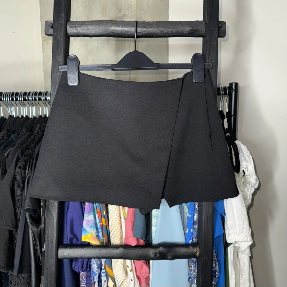 Zara Black Asymmetrical Micro Mini Skort - Picture 5 of 15